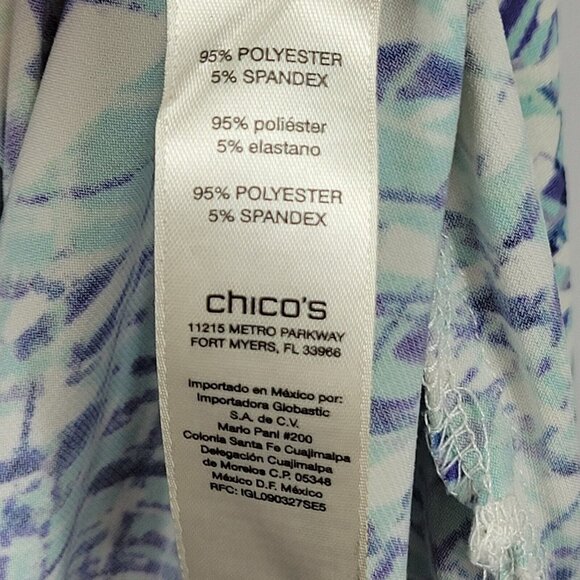 Chicos Easywear Top Women 3(16) Navy Abstract Normcore Athleisure Stretchy Shirt - Picture 10 of 11